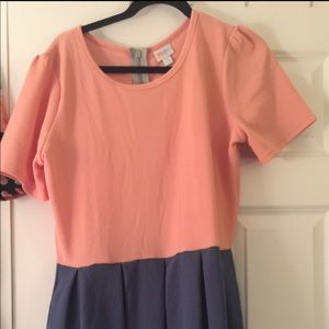 NWOT 2x Lularoe Amelia Peach and Grey